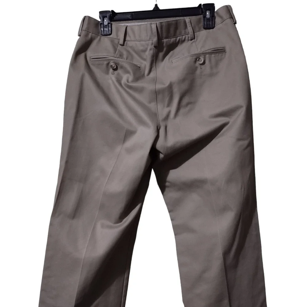 Lands' End Pants Men's Size 33‎ Khaki Pants Tailored Fit Dark Beige 4 Pockets